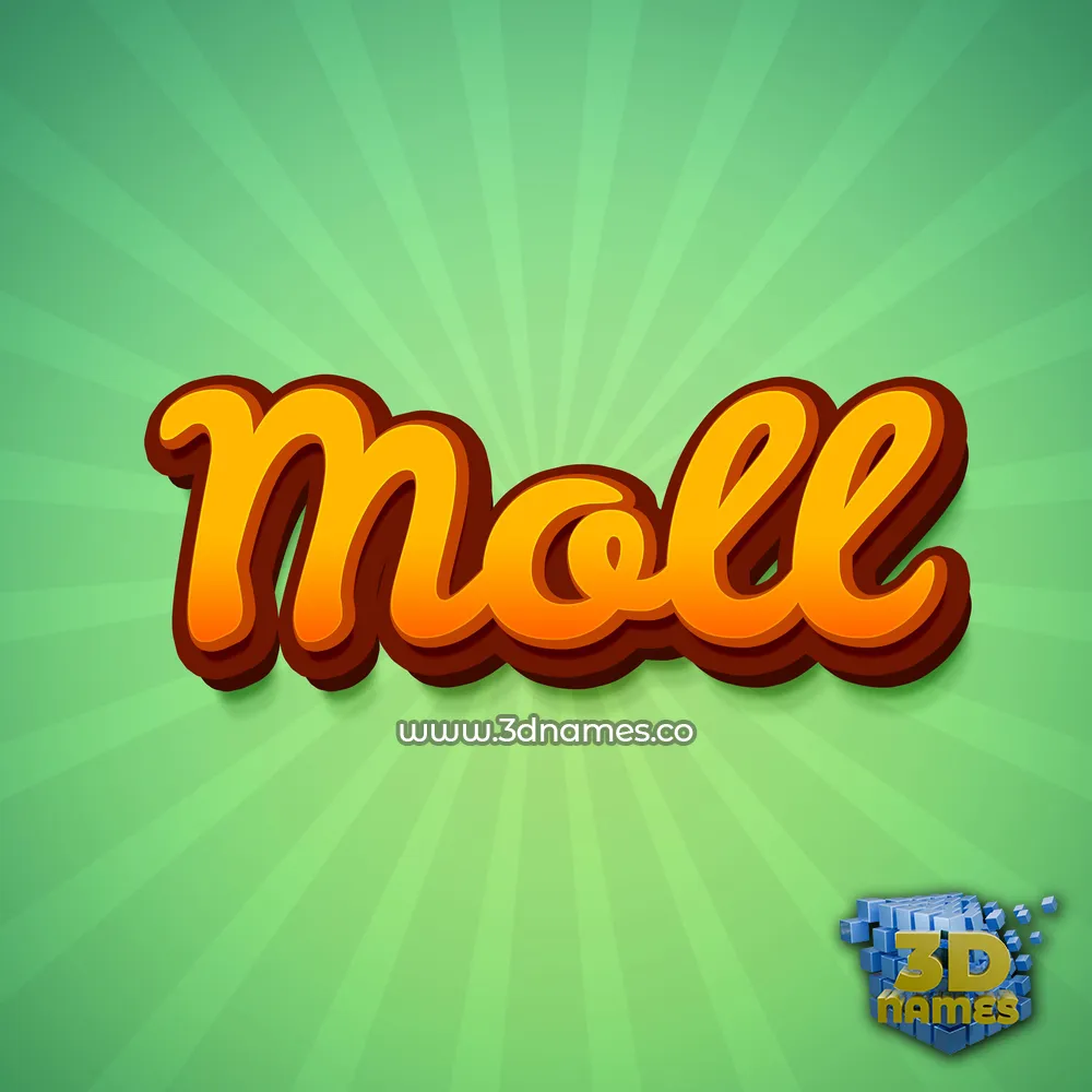 moll in Green Rays style - 3D name wallpaper