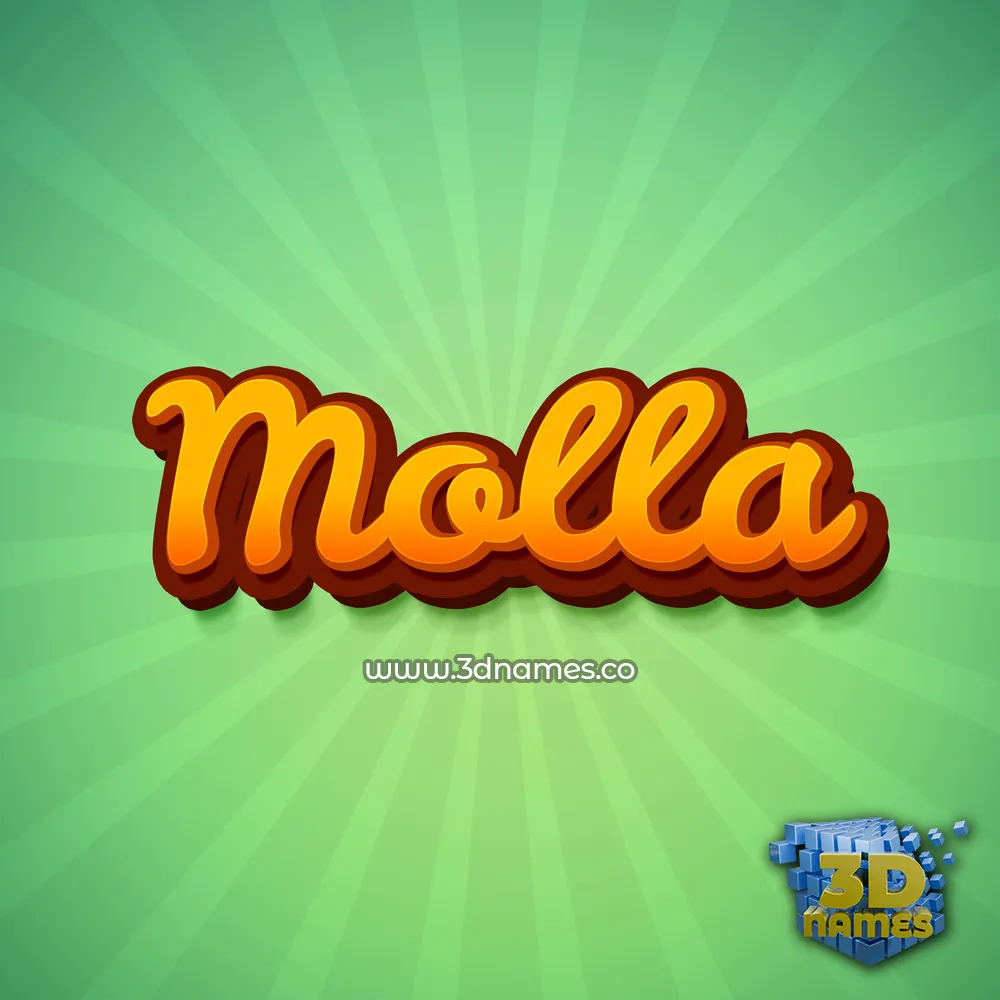 molla in Green Rays style - 3D name wallpaper