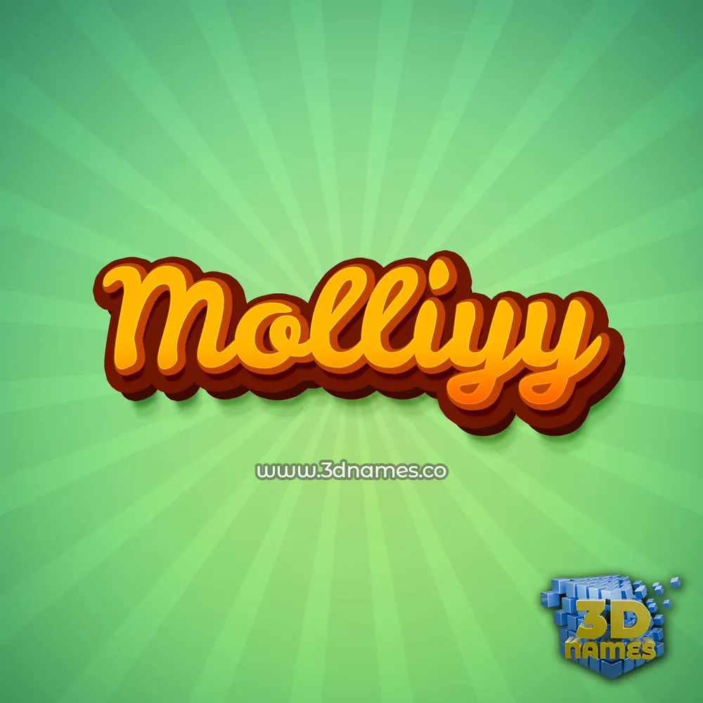 molliyy in Green Rays style - 3D name wallpaper