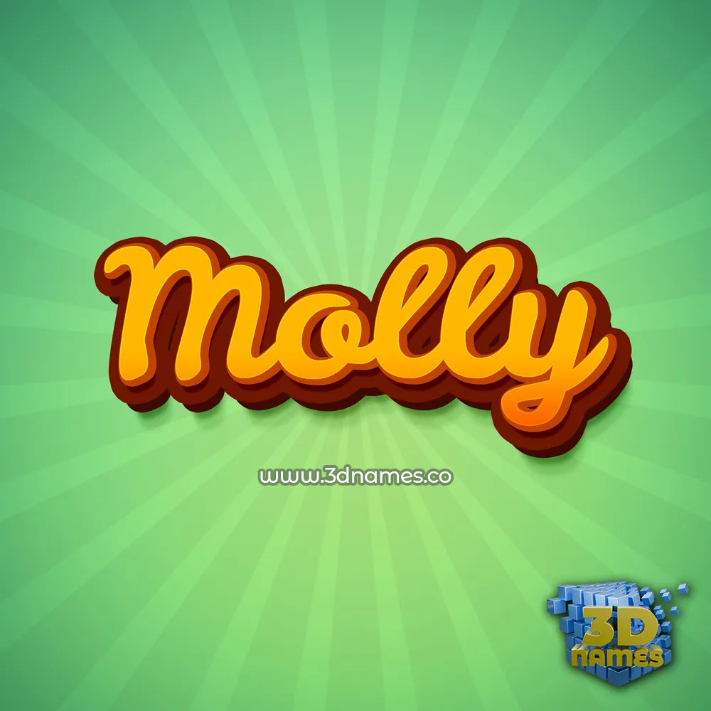 molly in Green Rays style - 3D name wallpaper