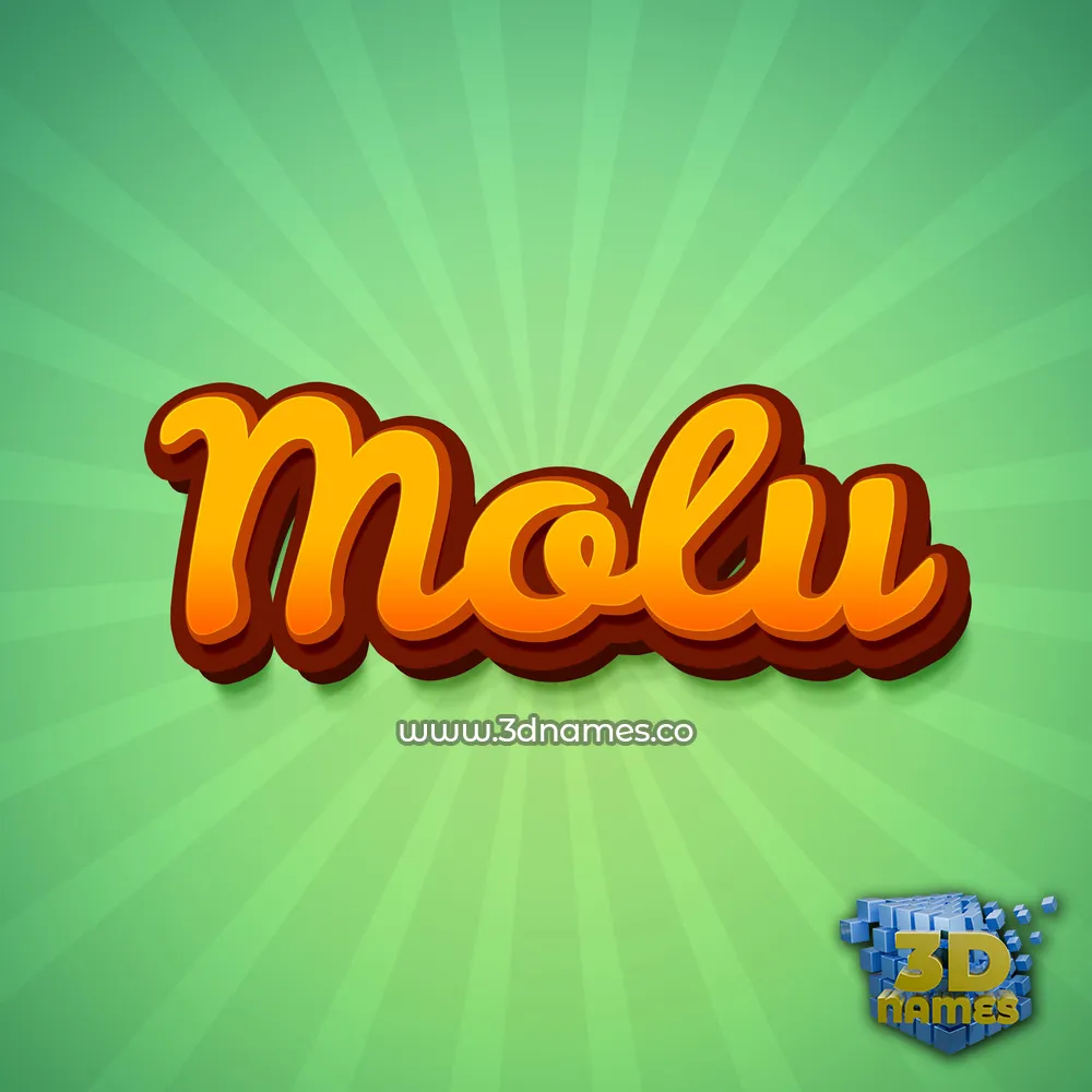 molu in Green Rays style - 3D name wallpaper