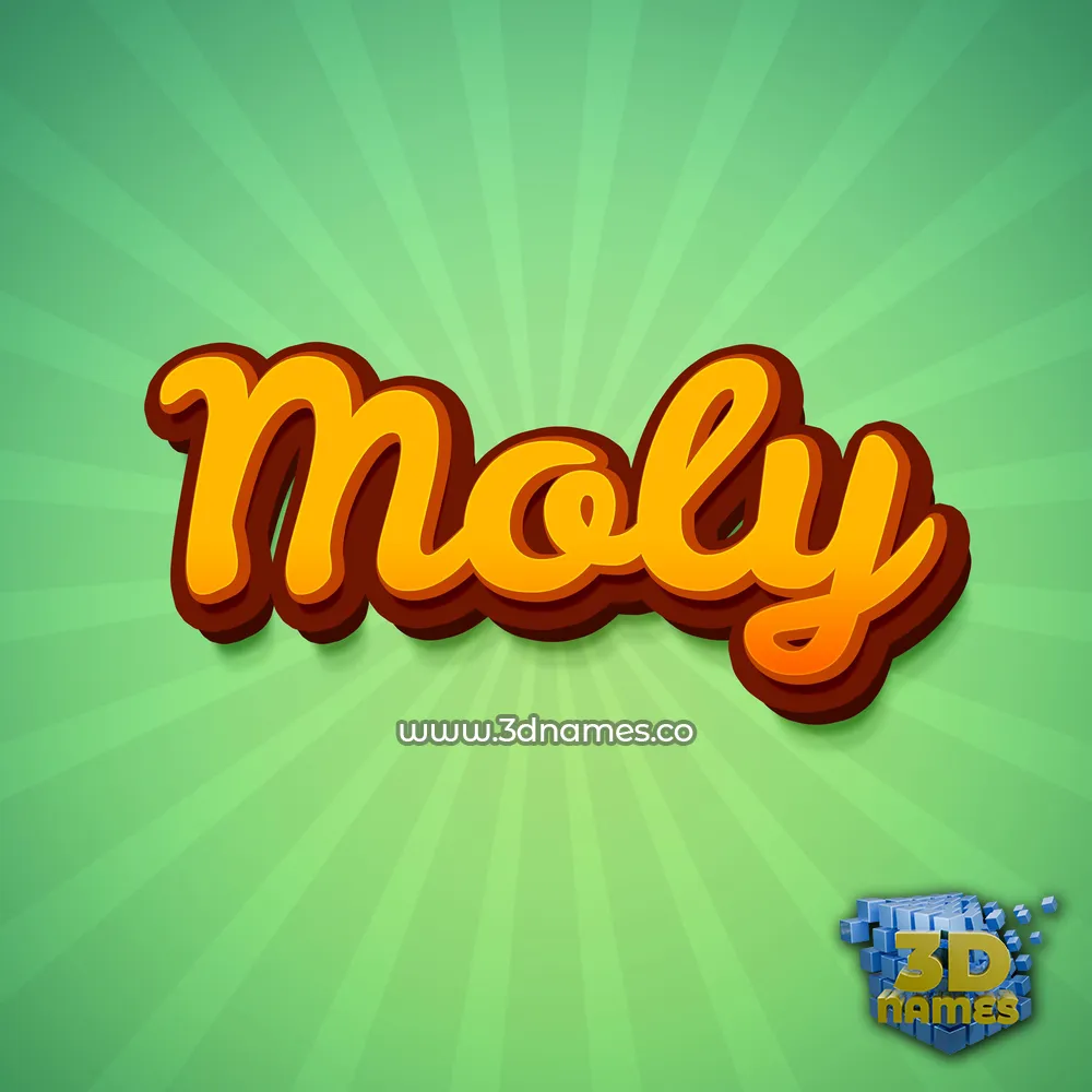 moly in Green Rays style - 3D name wallpaper