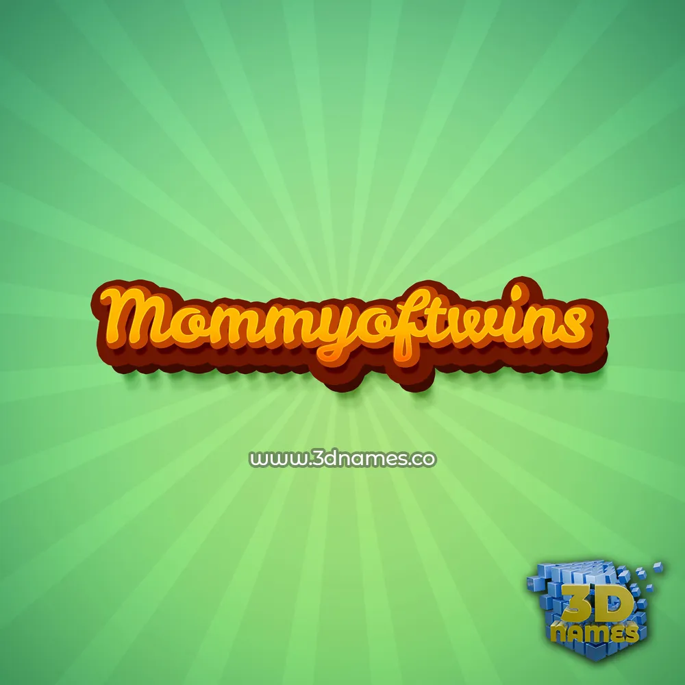 mommyoftwins in Green Rays style - 3D name wallpaper