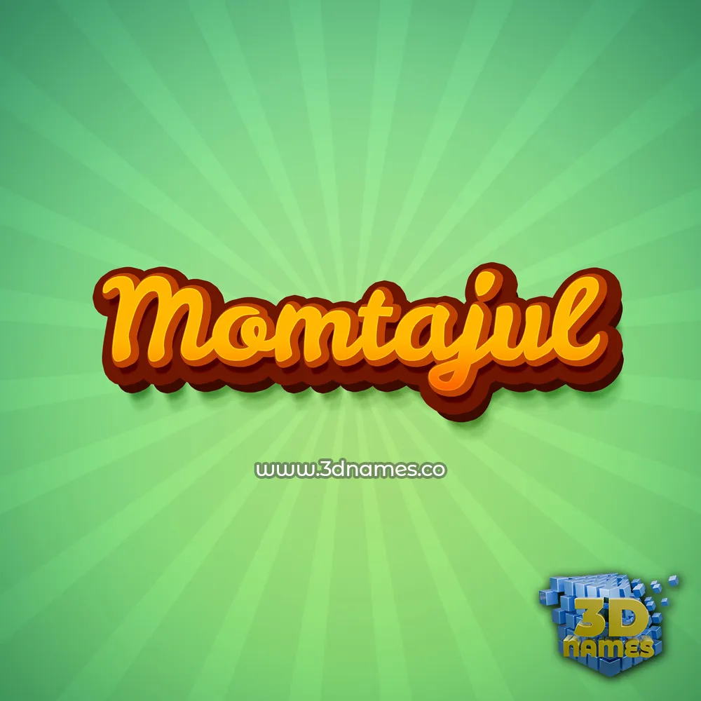 momtajul in Green Rays style - 3D name wallpaper