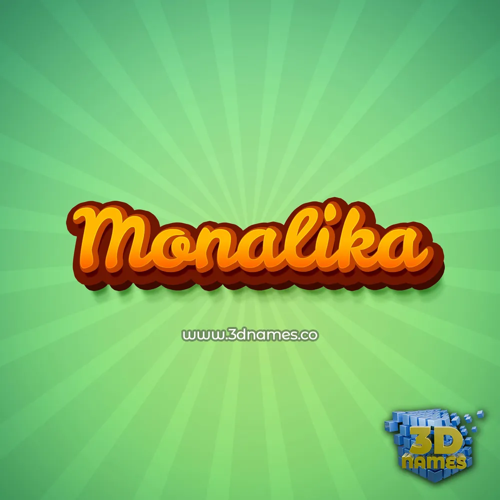 monalika in Green Rays style - 3D name wallpaper
