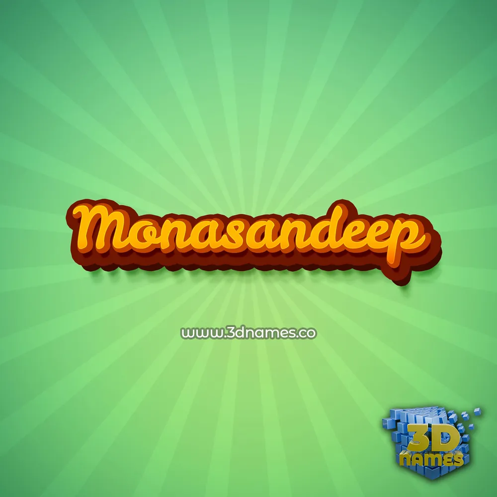 monasandeep in Green Rays style - 3D name wallpaper