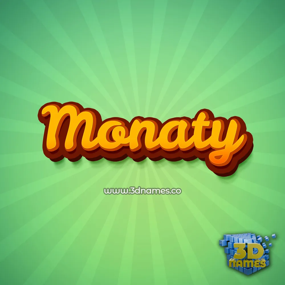 monaty in Green Rays style - 3D name wallpaper