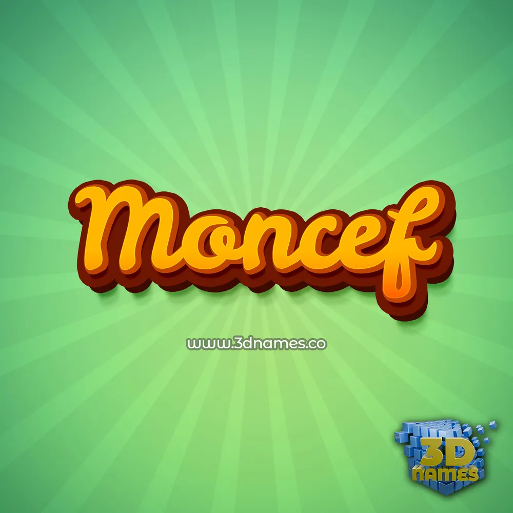 moncef in Green Rays style - 3D name wallpaper