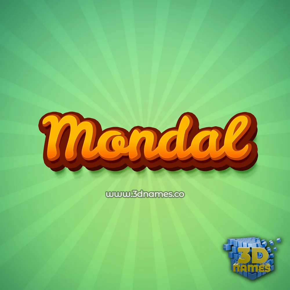 mondal in Green Rays style - 3D name wallpaper