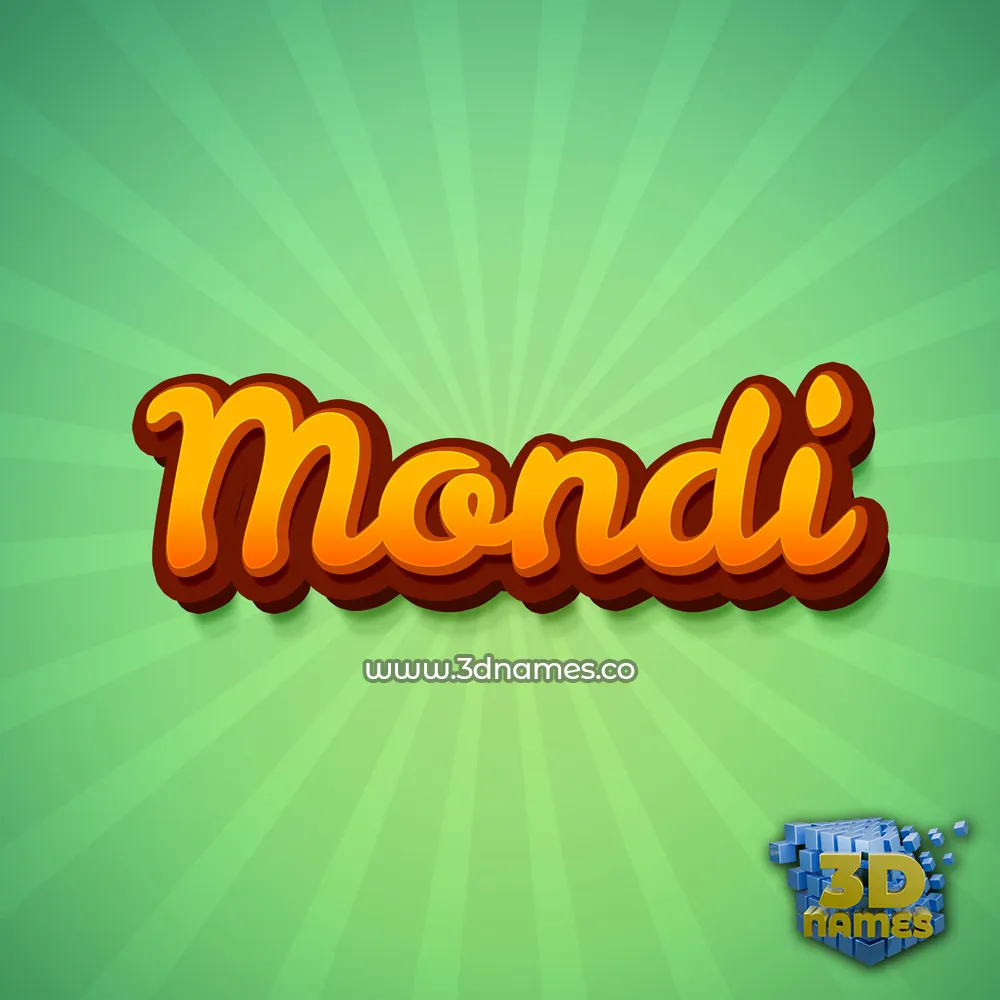 mondi in Green Rays style - 3D name wallpaper