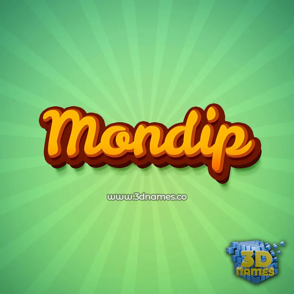 mondip in Green Rays style - 3D name wallpaper