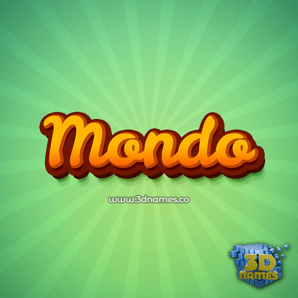mondo in Green Rays style - 3D name wallpaper