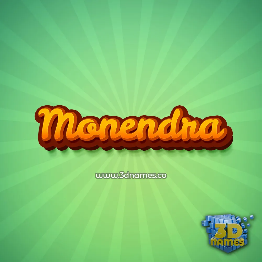 monendra in Green Rays style - 3D name wallpaper