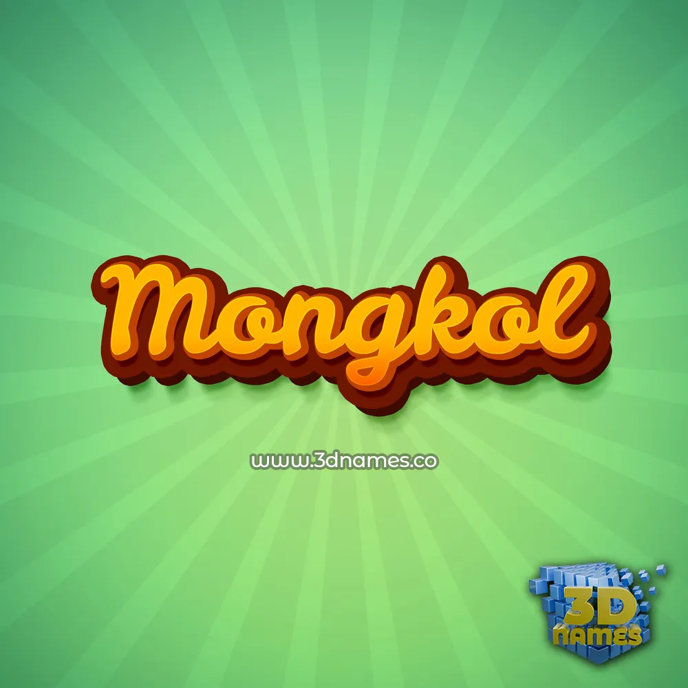 mongkol in Green Rays style - 3D name wallpaper