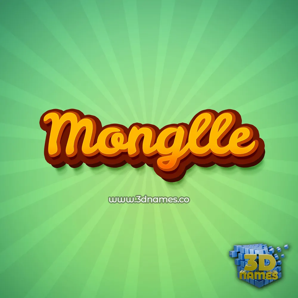 monglle in Green Rays style - 3D name wallpaper