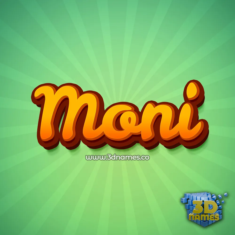 moni in Green Rays style - 3D name wallpaper