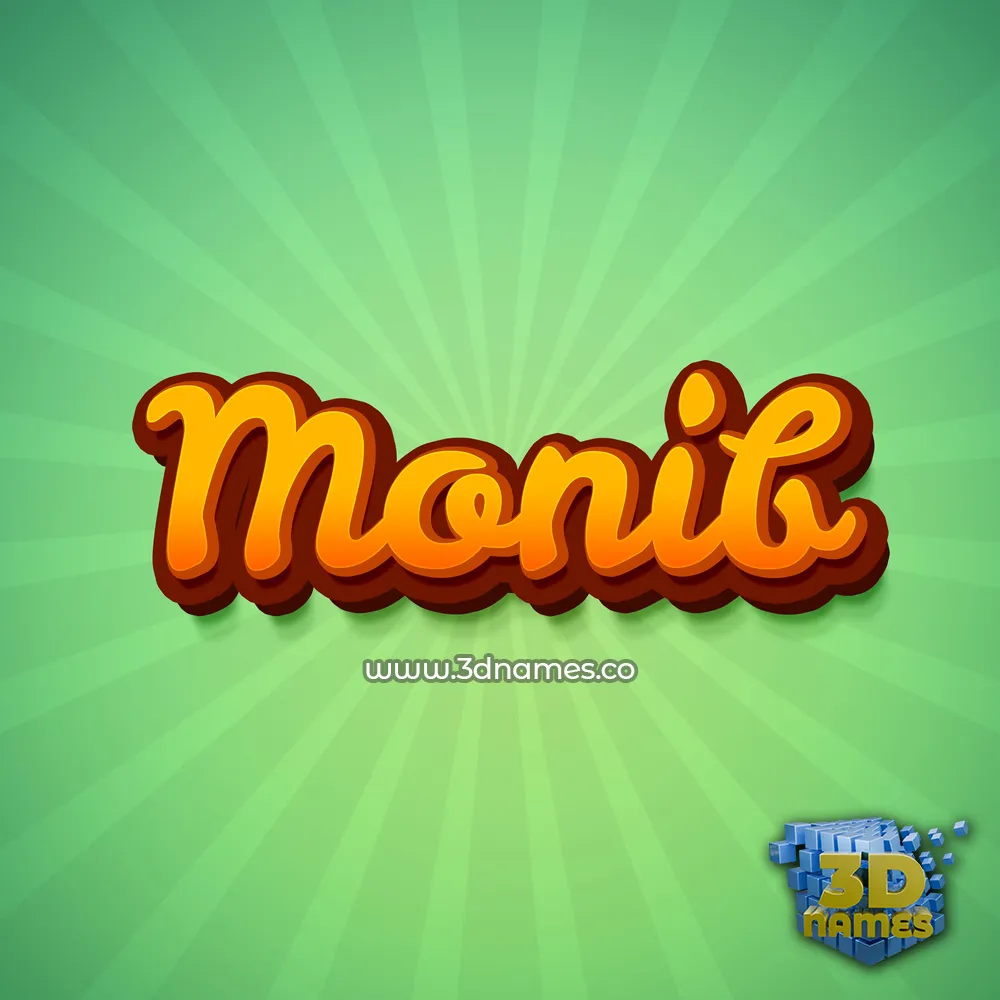 monib in Green Rays style - 3D name wallpaper