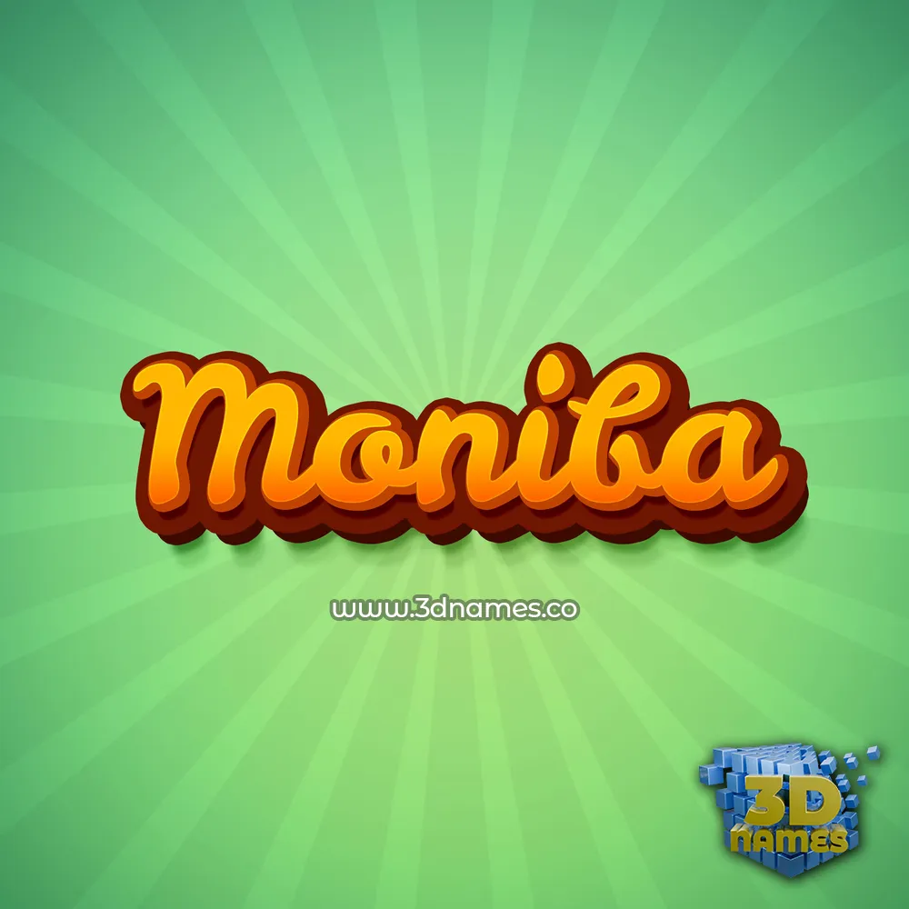 moniba in Green Rays style - 3D name wallpaper
