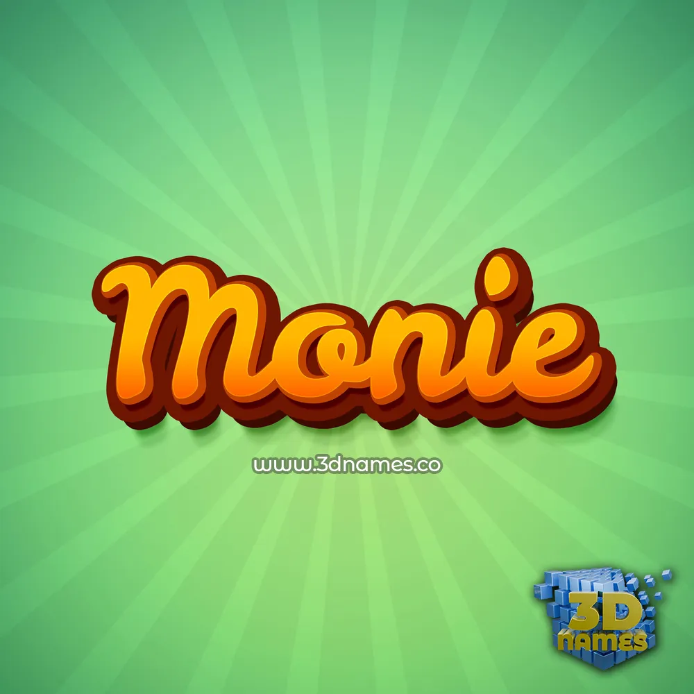 monie in Green Rays style - 3D name wallpaper