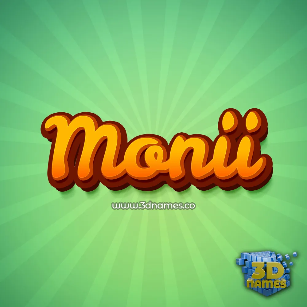 monii in Green Rays style - 3D name wallpaper