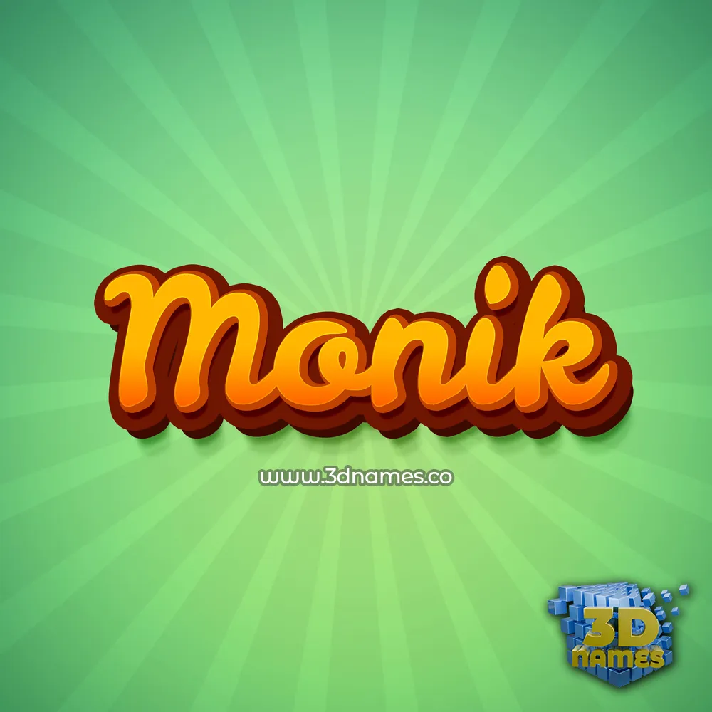 monik in Green Rays style - 3D name wallpaper