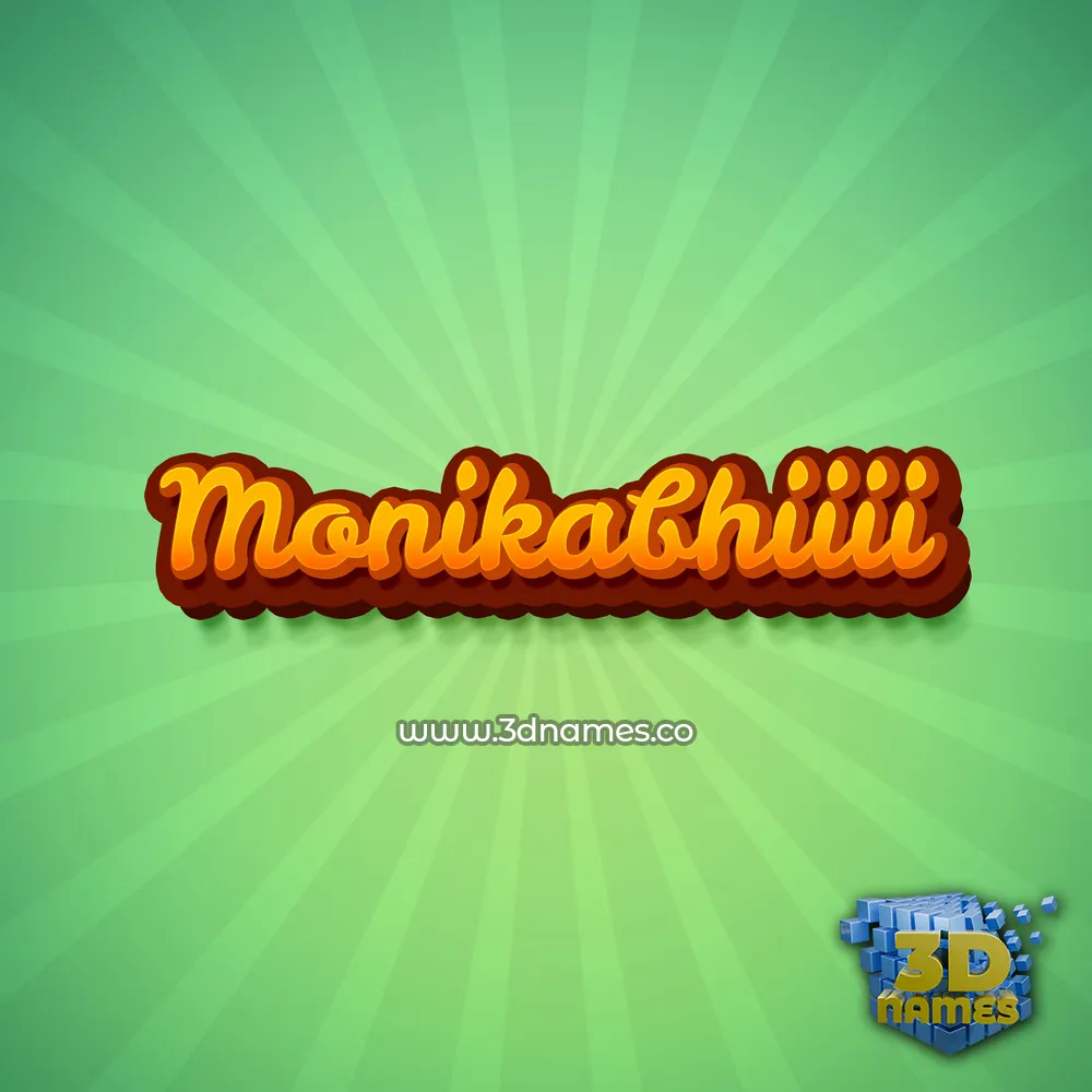 monikabhiiii in Green Rays style - 3D name wallpaper