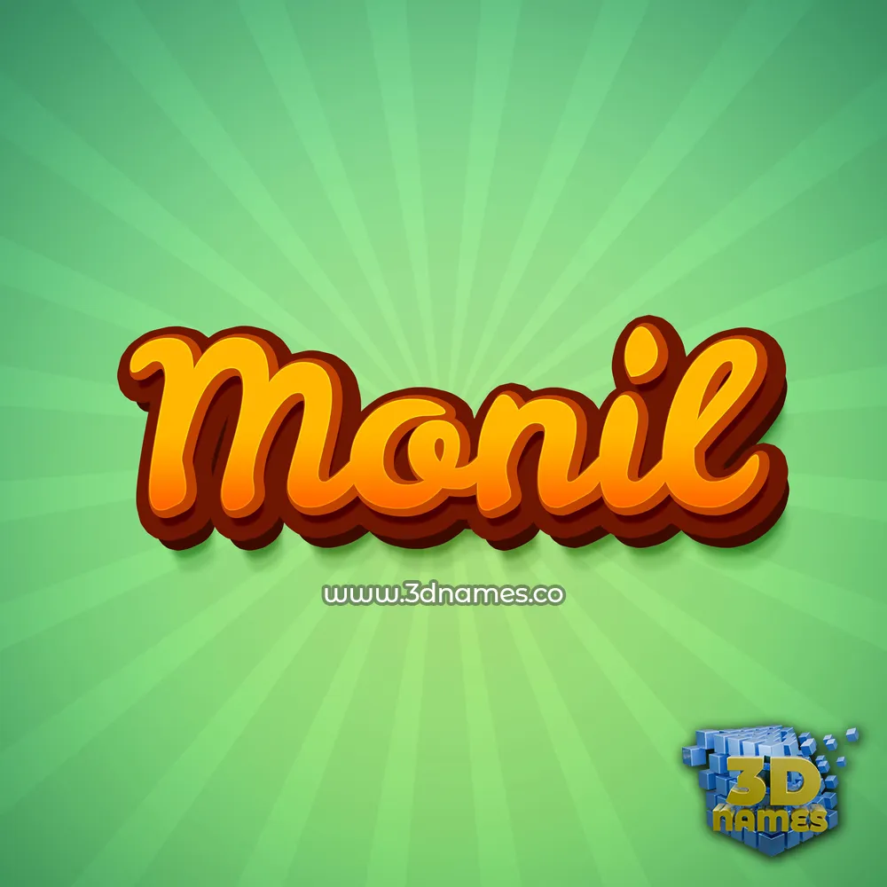 monil in Green Rays style - 3D name wallpaper