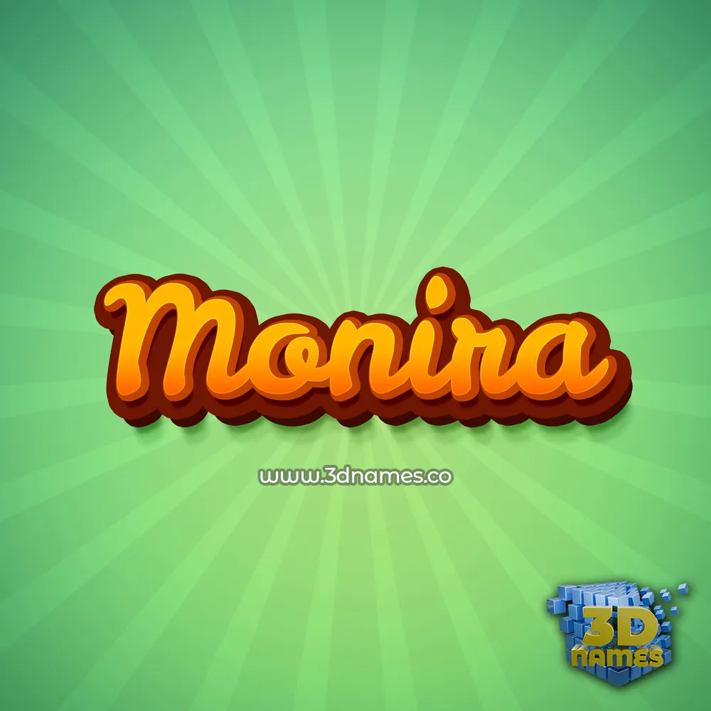 monira in Green Rays style - 3D name wallpaper