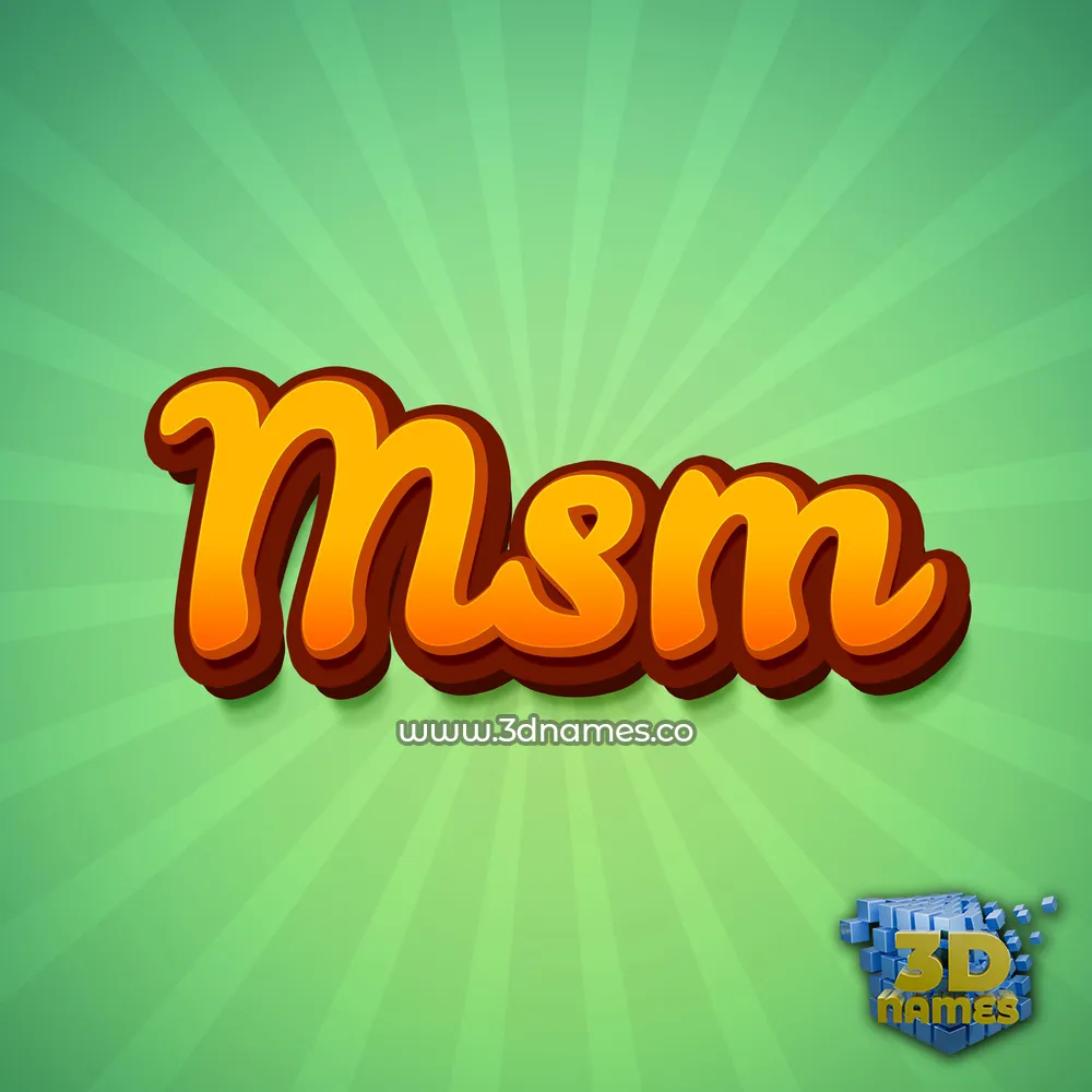 msm in Green Rays style - 3D name wallpaper