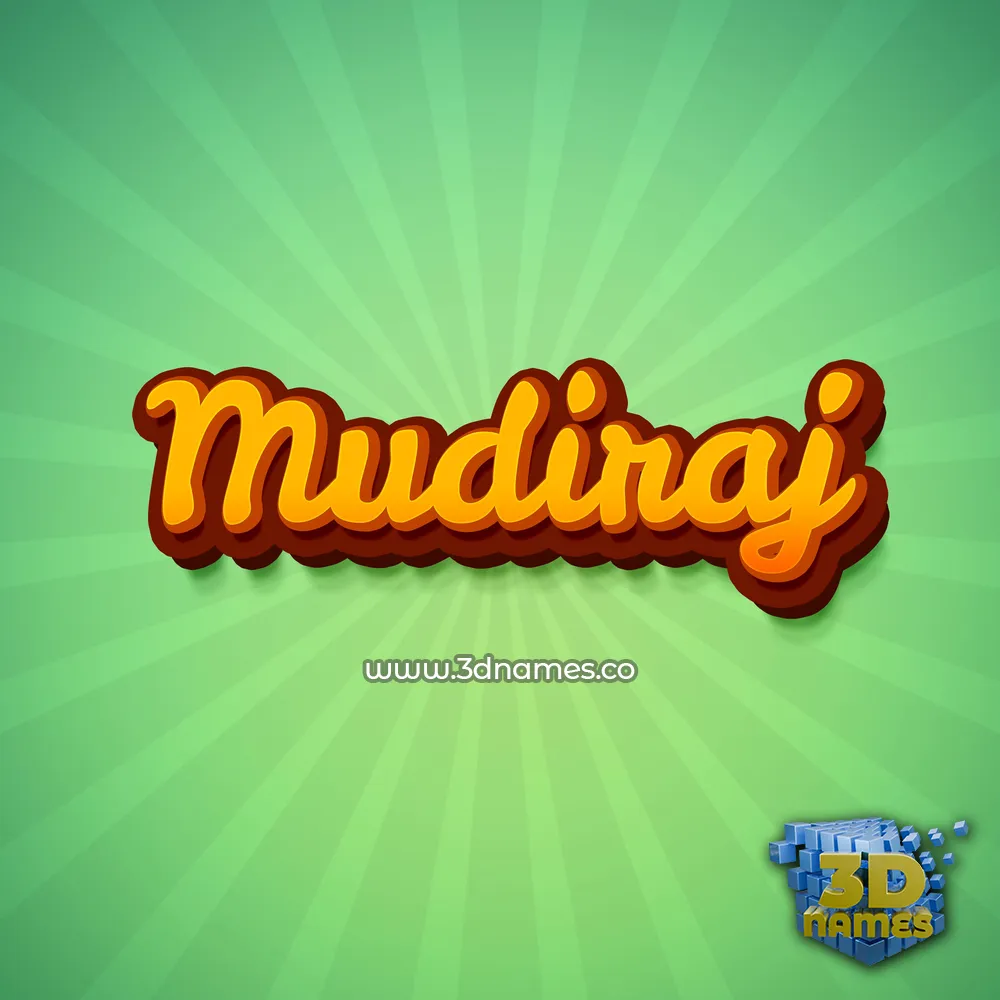 mudiraj in Green Rays style - 3D name wallpaper