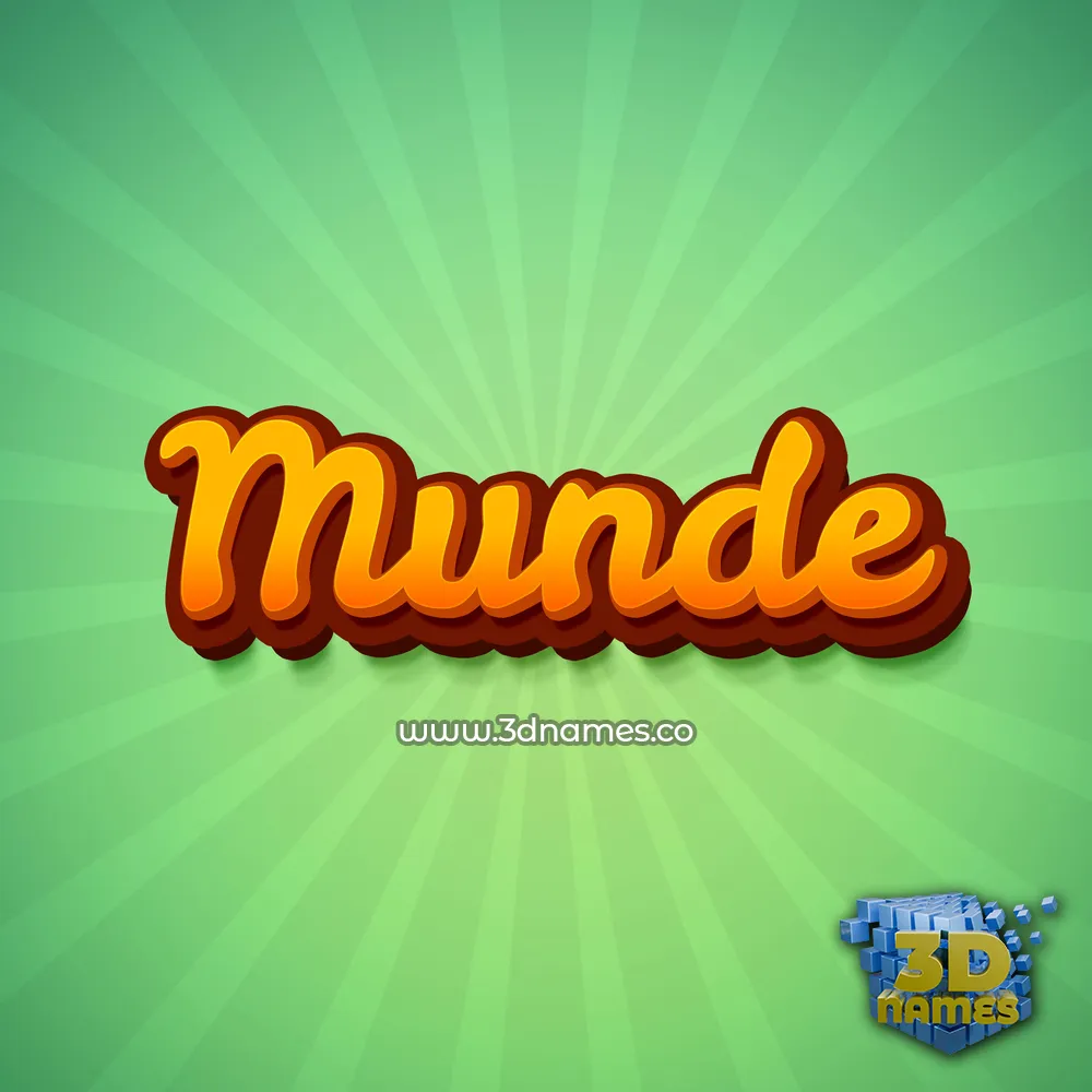 munde in Green Rays style - 3D name wallpaper