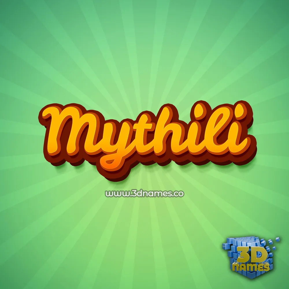mythili in Green Rays style - 3D name wallpaper