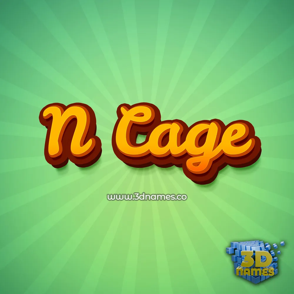 n cage in Green Rays style - 3D name wallpaper