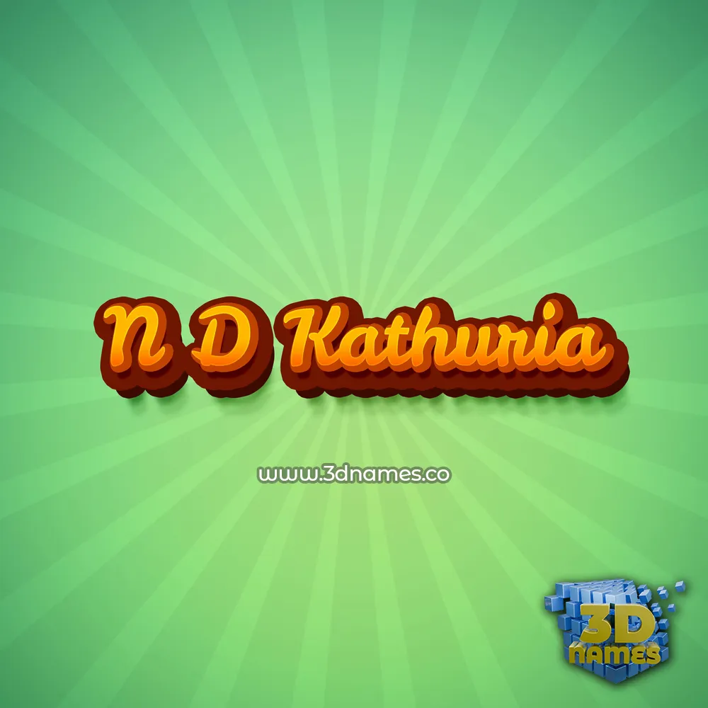 n d kathuria in Green Rays style - 3D name wallpaper