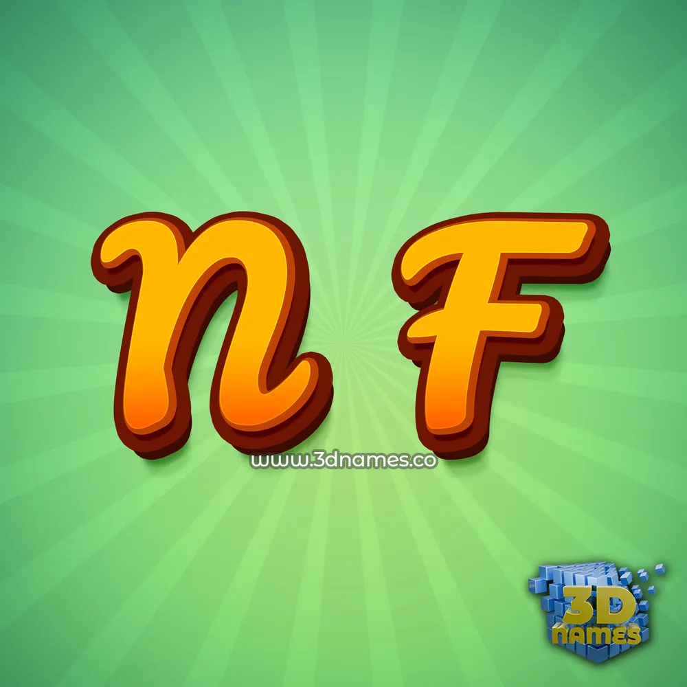 n f in Green Rays style - 3D name wallpaper