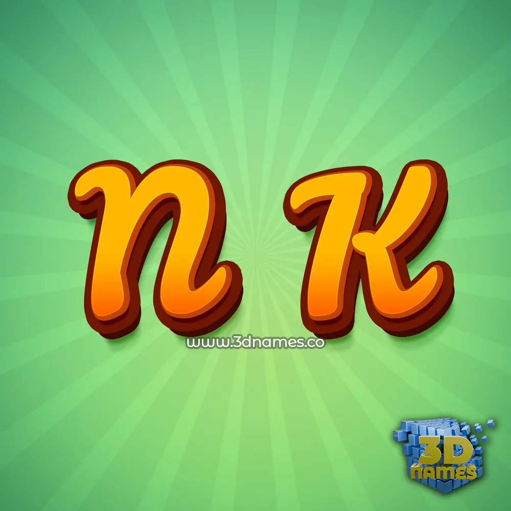 n k in Green Rays style - 3D name wallpaper