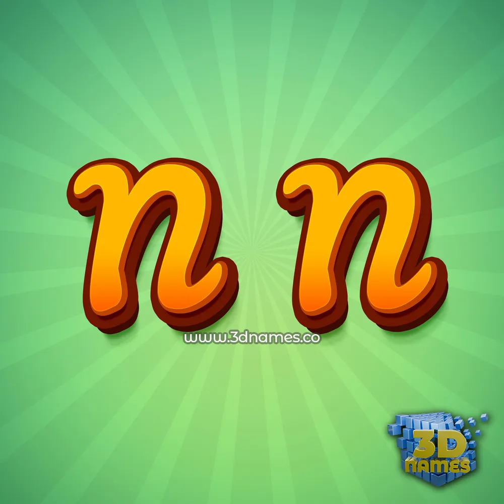 n n in Green Rays style - 3D name wallpaper