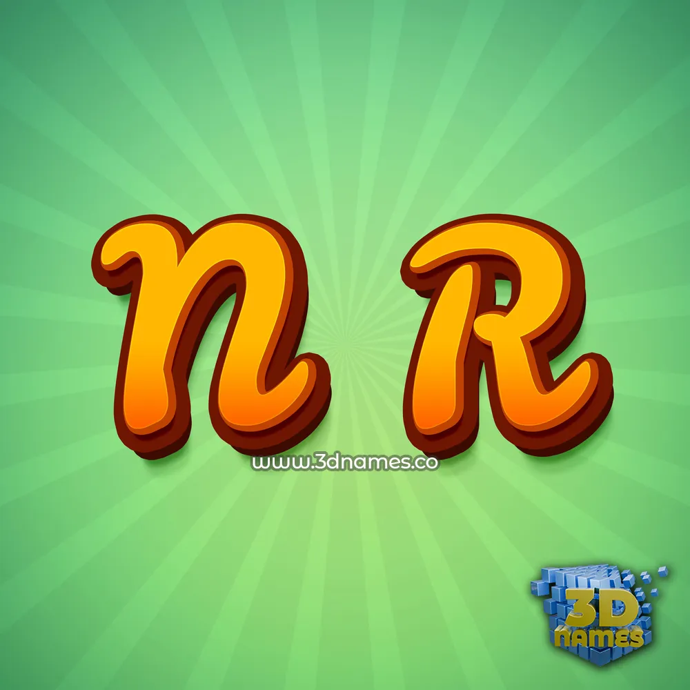 n r in Green Rays style - 3D name wallpaper