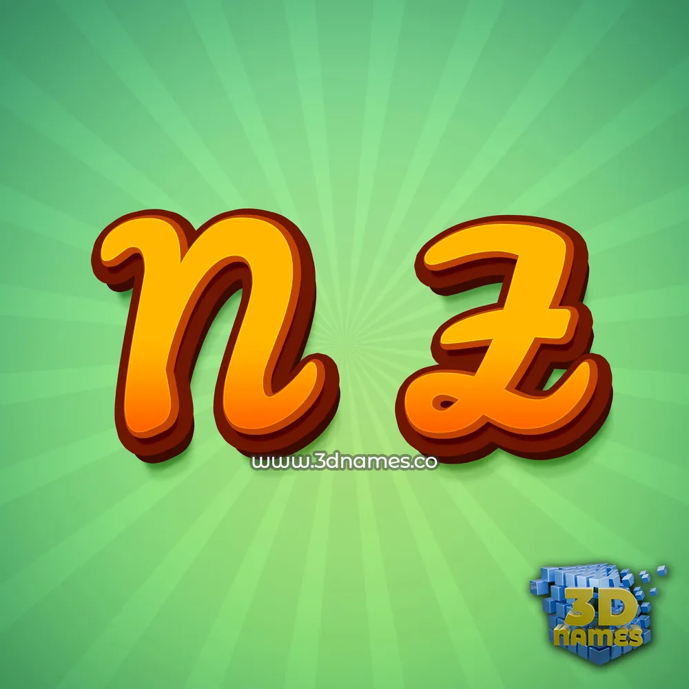 n z in Green Rays style - 3D name wallpaper