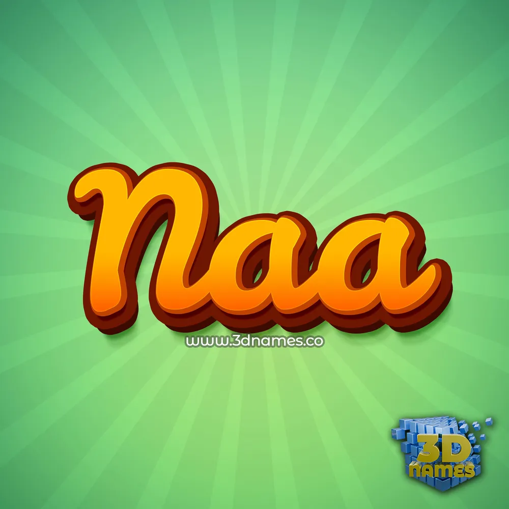 naa in Green Rays style - 3D name wallpaper