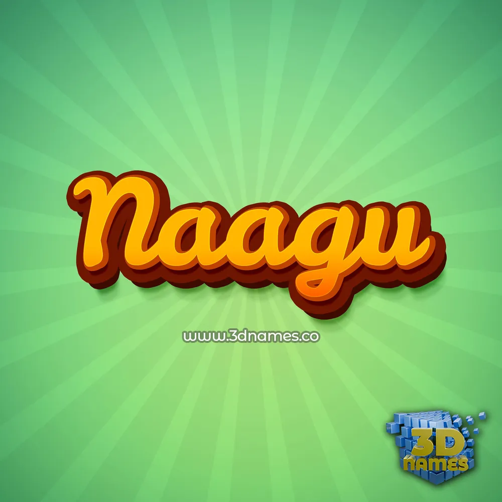 naagu in Green Rays style - 3D name wallpaper