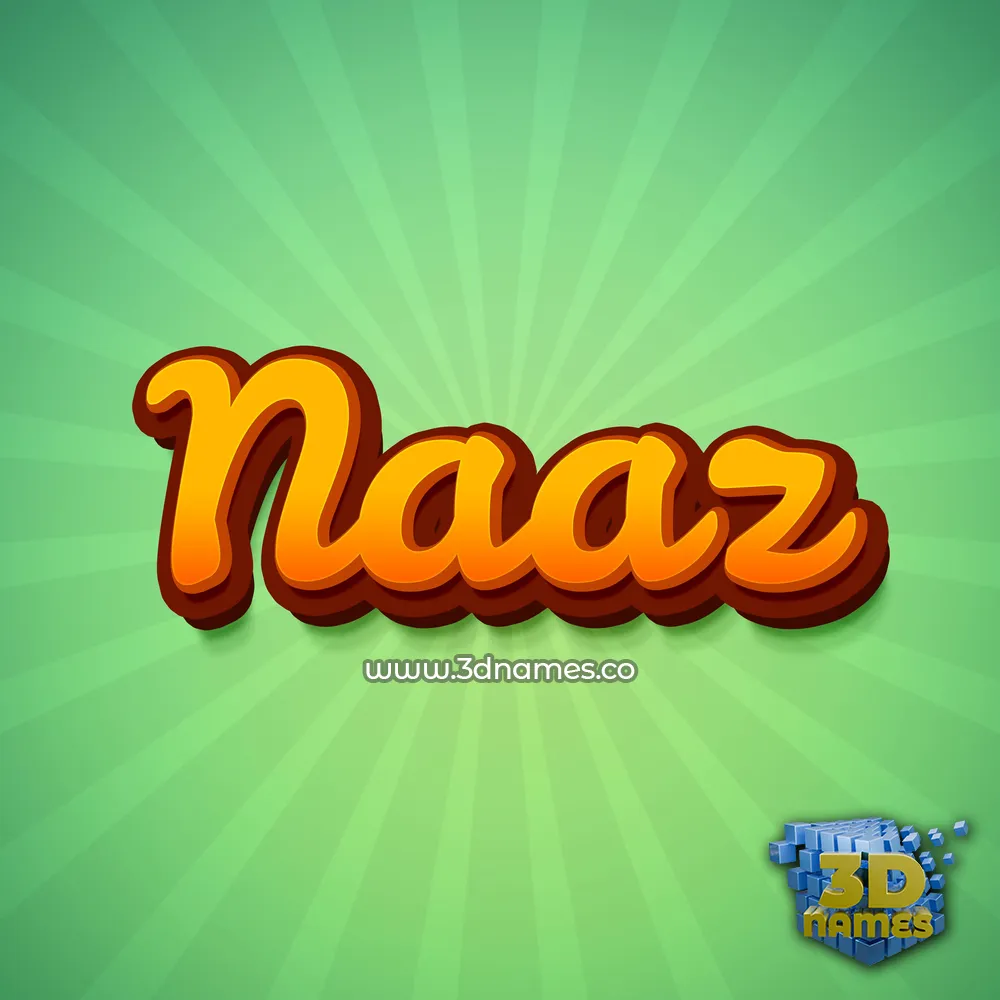naaz in Green Rays style - 3D name wallpaper
