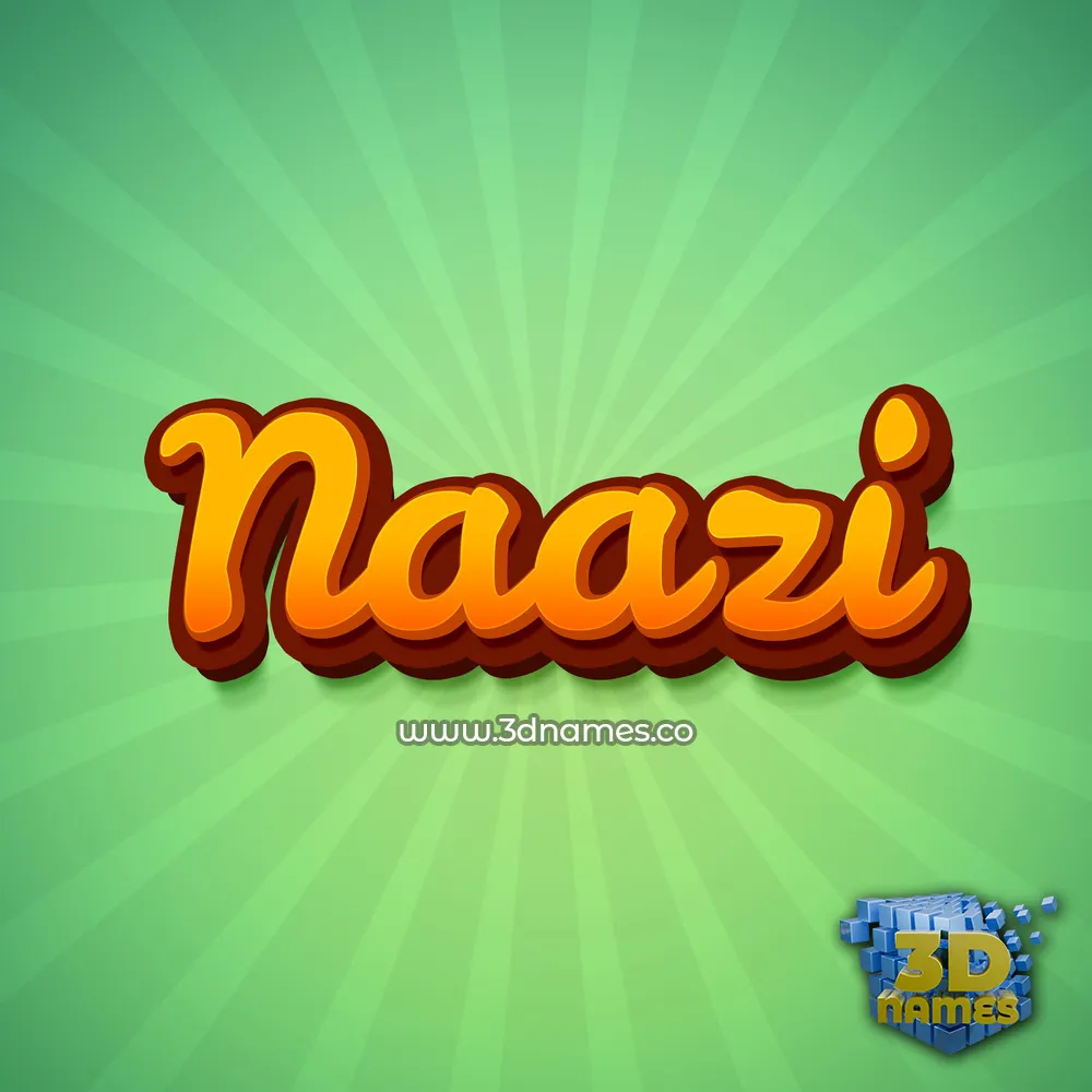 naazi in Green Rays style - 3D name wallpaper