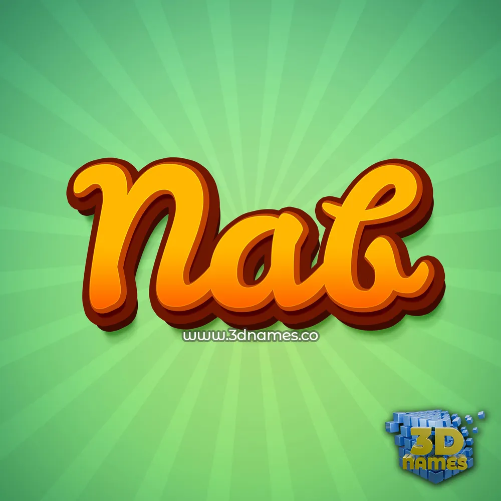 nab in Green Rays style - 3D name wallpaper