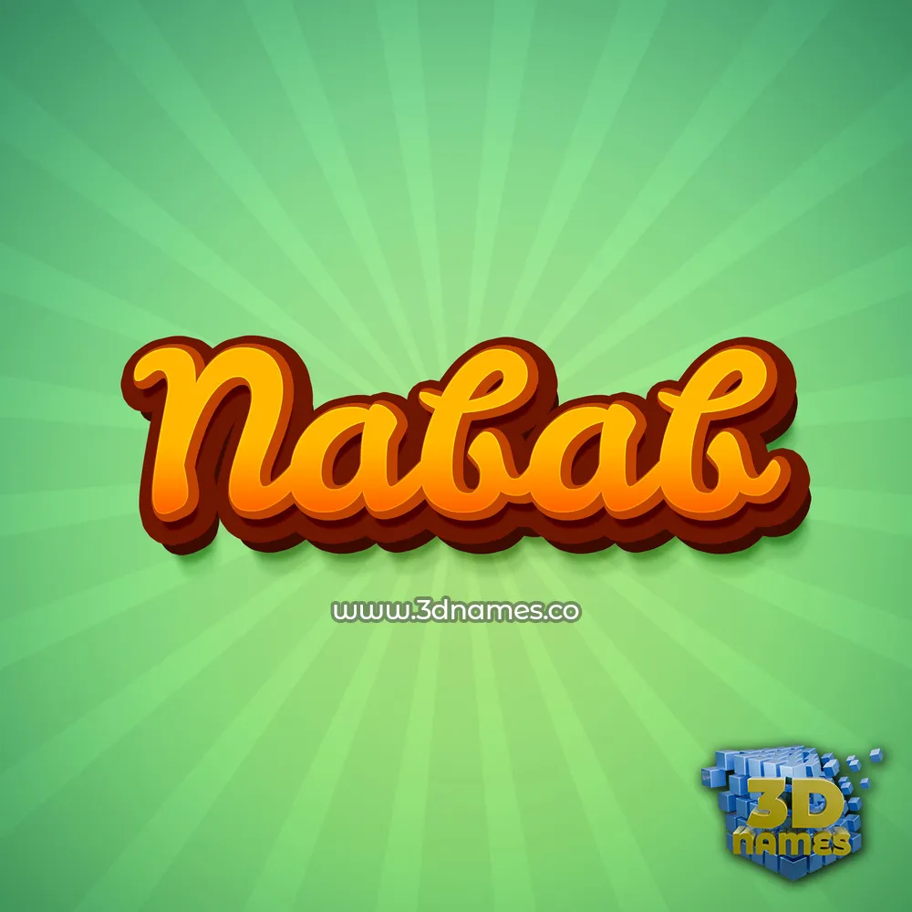 nabab in Green Rays style - 3D name wallpaper