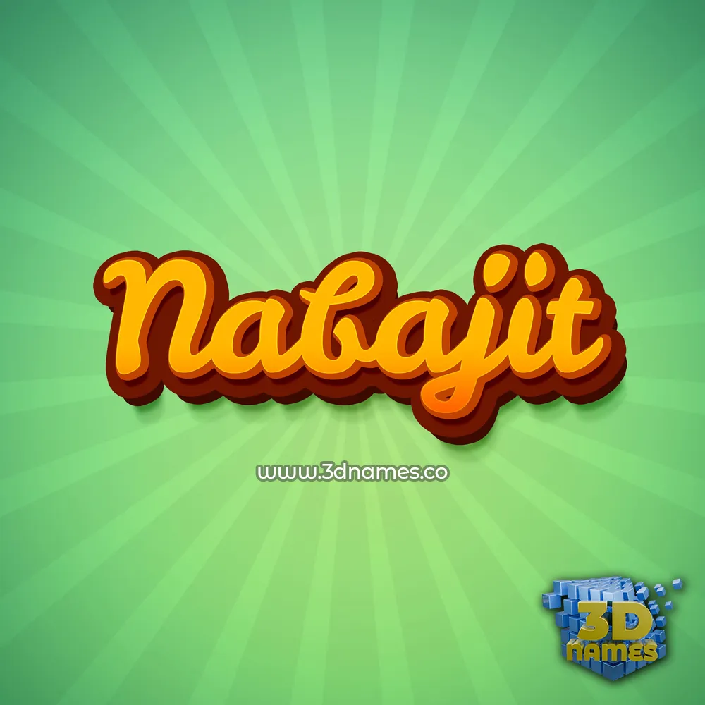nabajit in Green Rays style - 3D name wallpaper