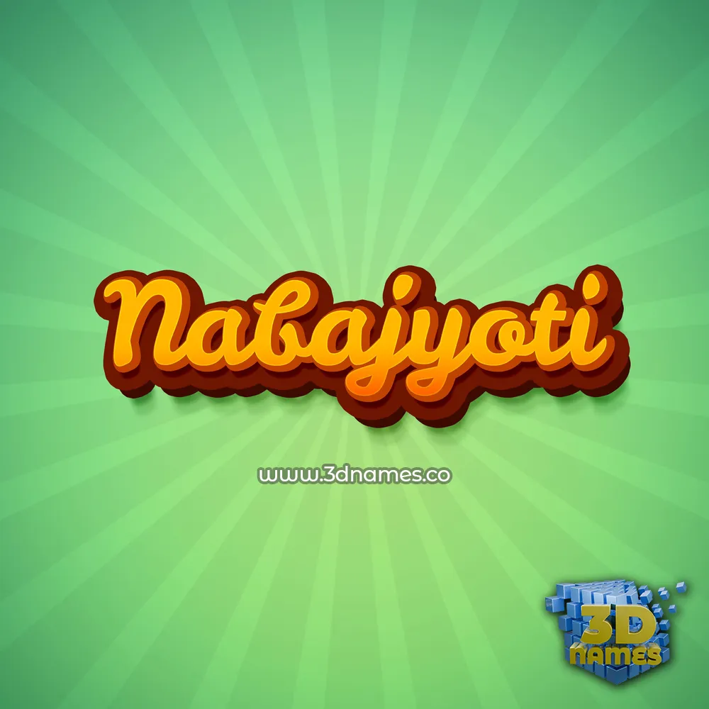 nabajyoti in Green Rays style - 3D name wallpaper