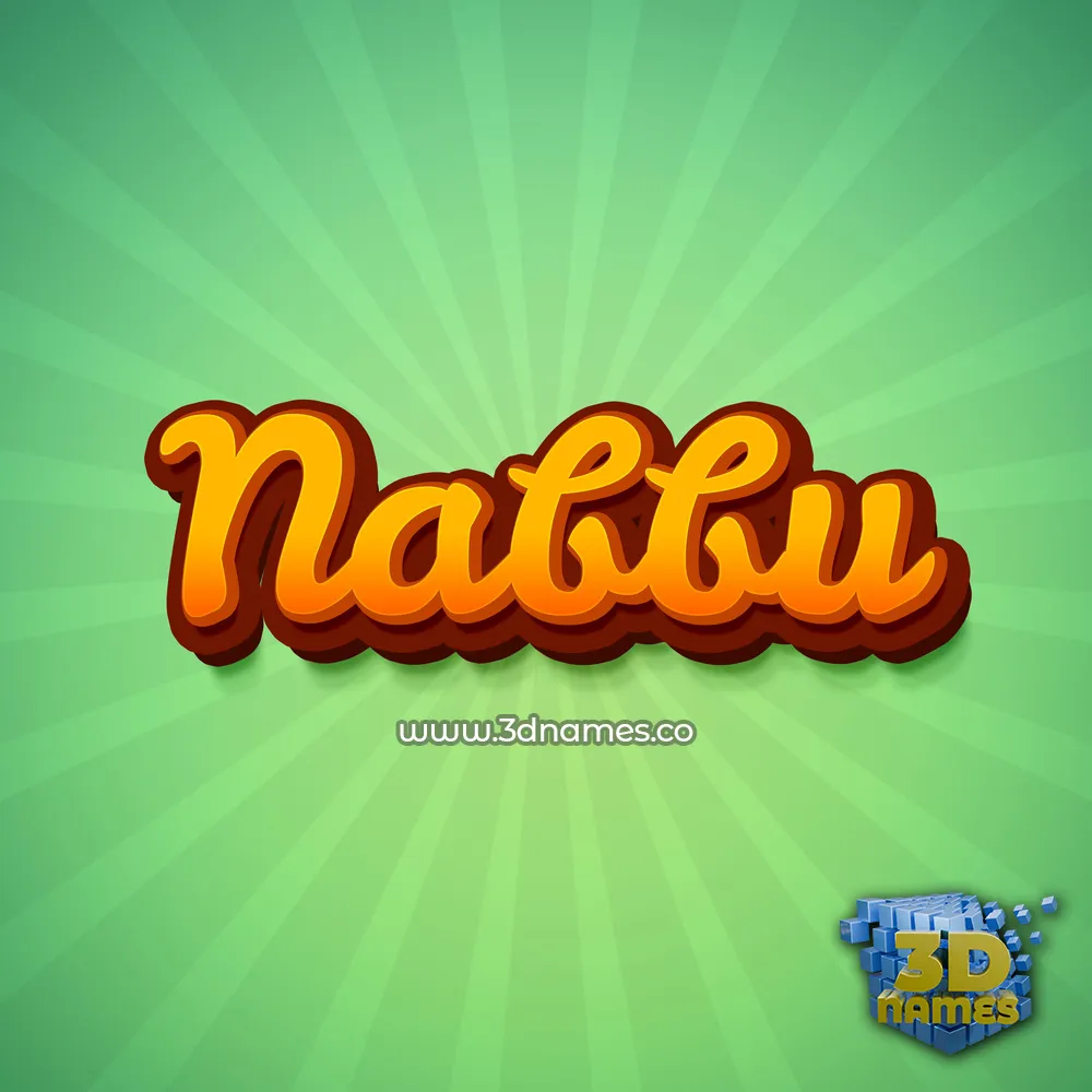 nabbu in Green Rays style - 3D name wallpaper