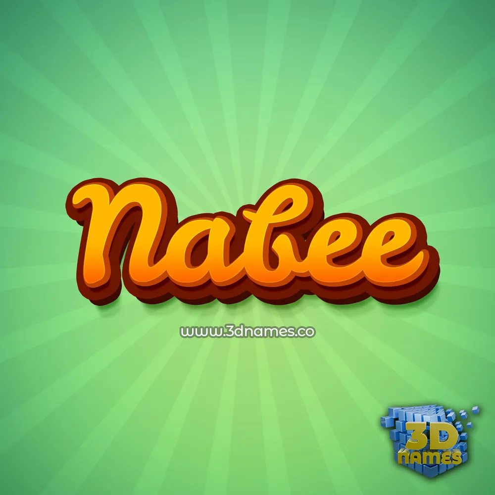 nabee in Green Rays style - 3D name wallpaper
