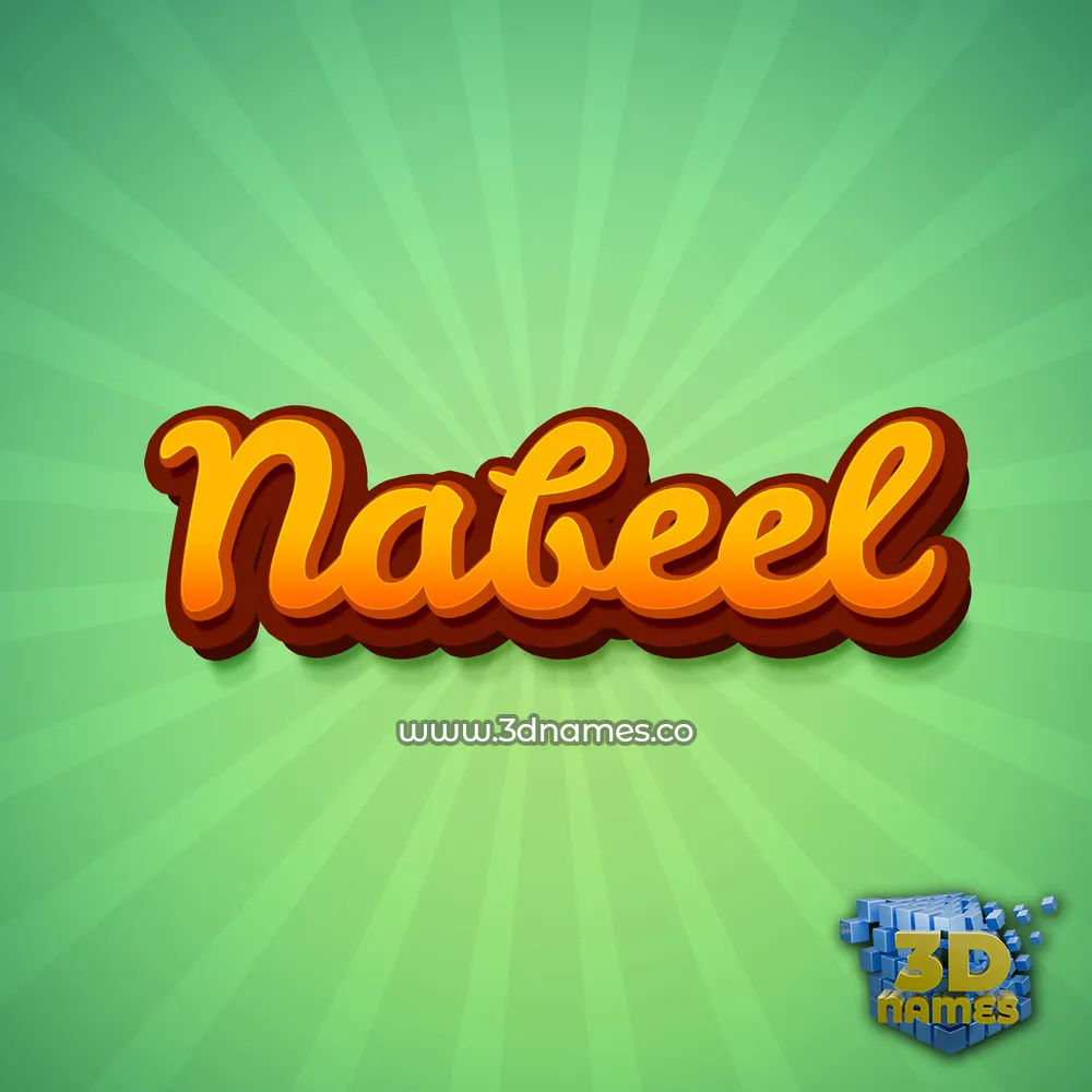 nabeel in Green Rays style - 3D name wallpaper